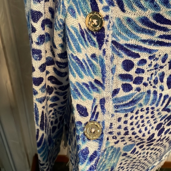 Lilly Pulitzer Blue and White Tunic Top - Picture 2 of 6